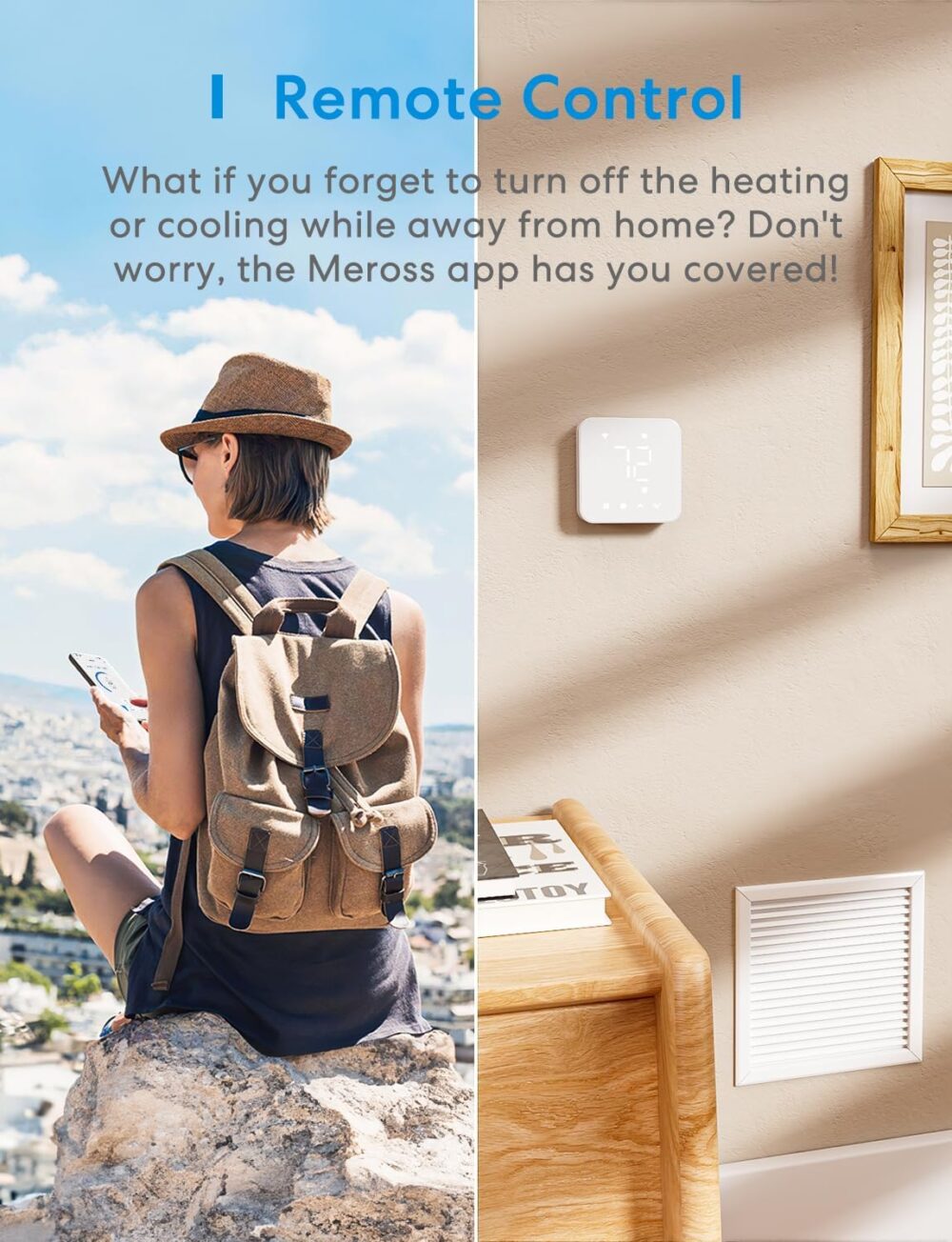 meross Smart Thermostat for Home, WiFi Thermostat Works with Matter, Alexa, Apple Home, Google Assistant, App & Voice Control, 7x24h Scheduling, Energy Saving, C-Wire Required - Image 6