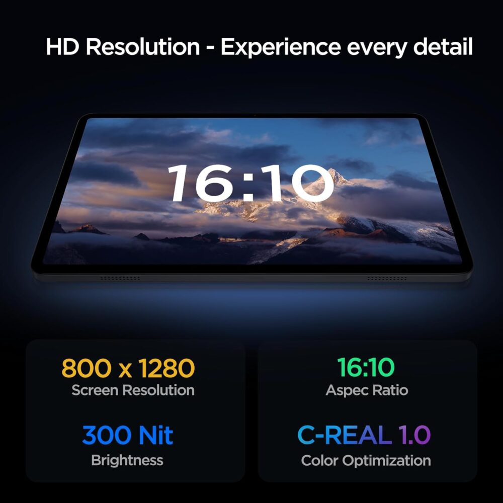 Android Tablet, 10.1 inch Android 15 Tablet, Octa-core, 2 Years Protection, RAM 12GB, ROM 64GB(Up to 2 TB), 800x1280 Resolution, WiFi 6 & Bluetooth, Dual Speakers, 5MP+8MP, 6000mAh, Black - Image 4