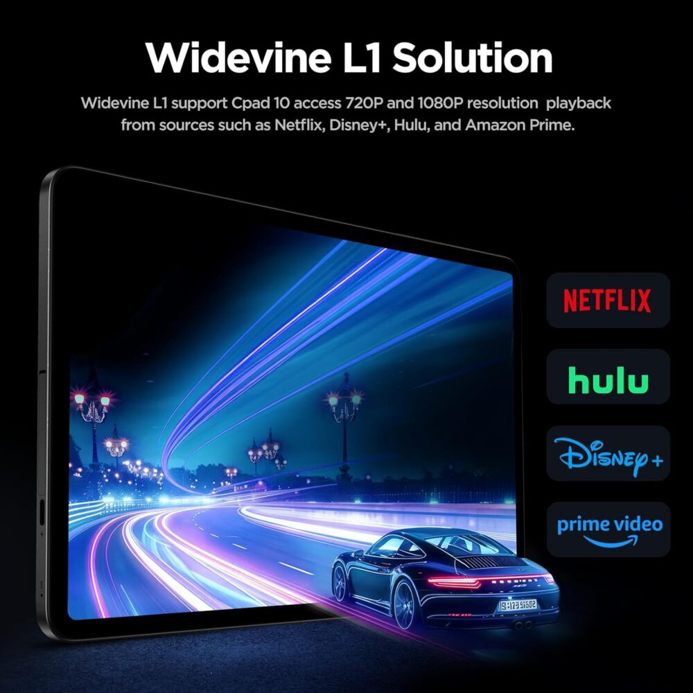 Android Tablet, 10.1 inch Android 15 Tablet, Octa-core, 2 Years Protection, RAM 12GB, ROM 64GB(Up to 2 TB), 800x1280 Resolution, WiFi 6 & Bluetooth, Dual Speakers, 5MP+8MP, 6000mAh, Black - Image 5