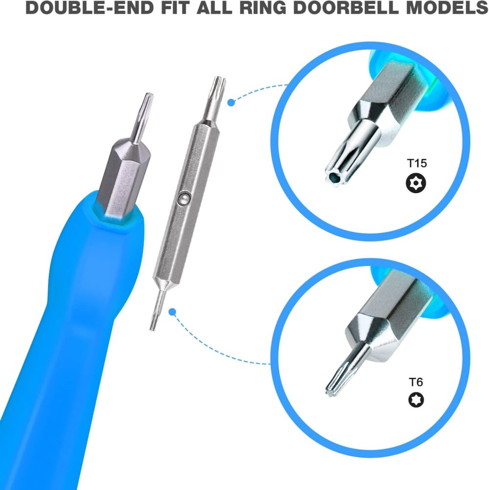 Ring Screwdriver Bit Set for Battery and Wifi Access - Fits All Ring Video Doorbell Models (Blue) - Image 3