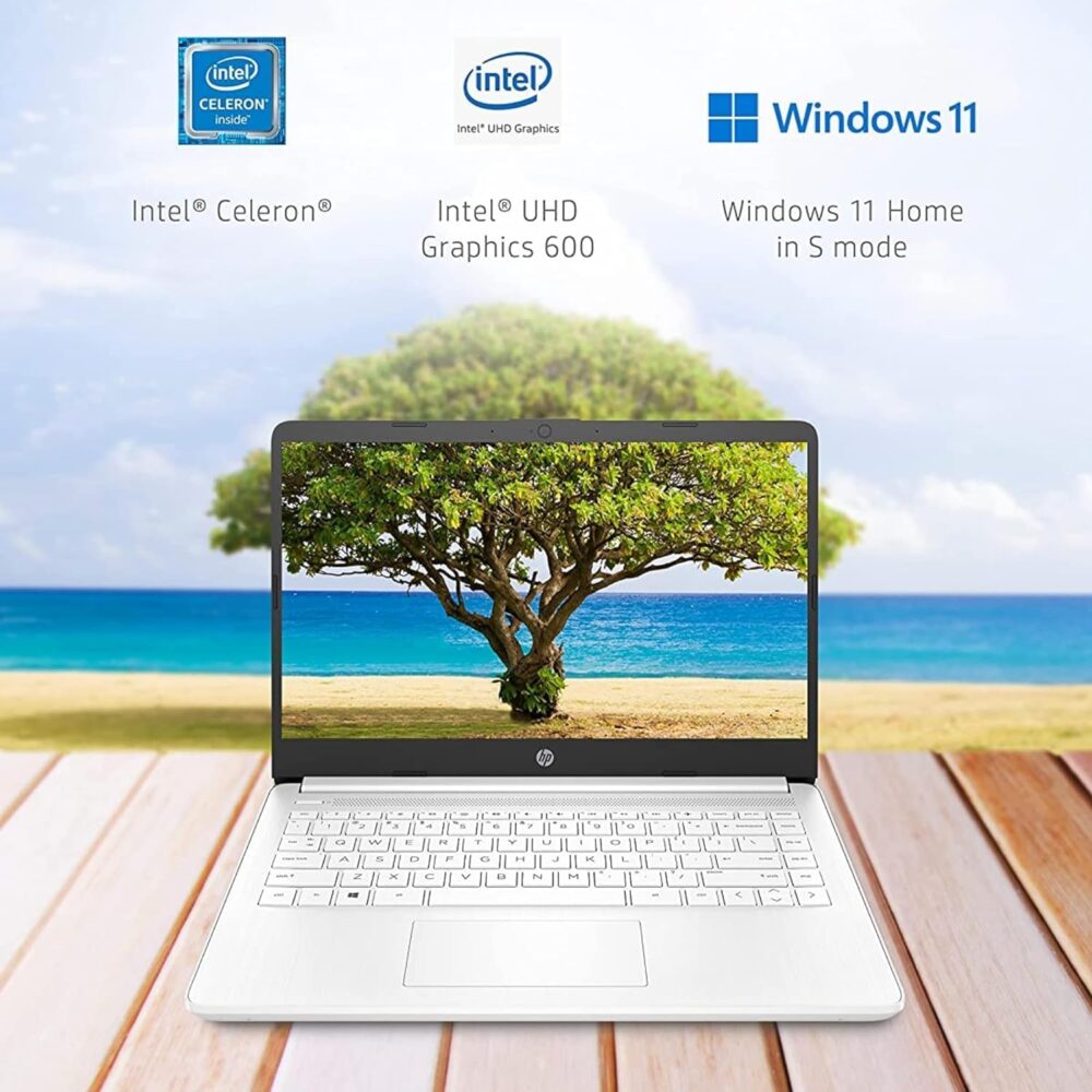 HP New 14" HD Ultral Light Thin Laptop, Quad-Core Intel Celeron Processor, 16GB RAM, 320GB (64GB eMMC+ 256GB Card), Wi-Fi, Upto 11 Hours, Windows 11 S + 1 Year Office 365+HubxcelAccessory, White - Image 4
