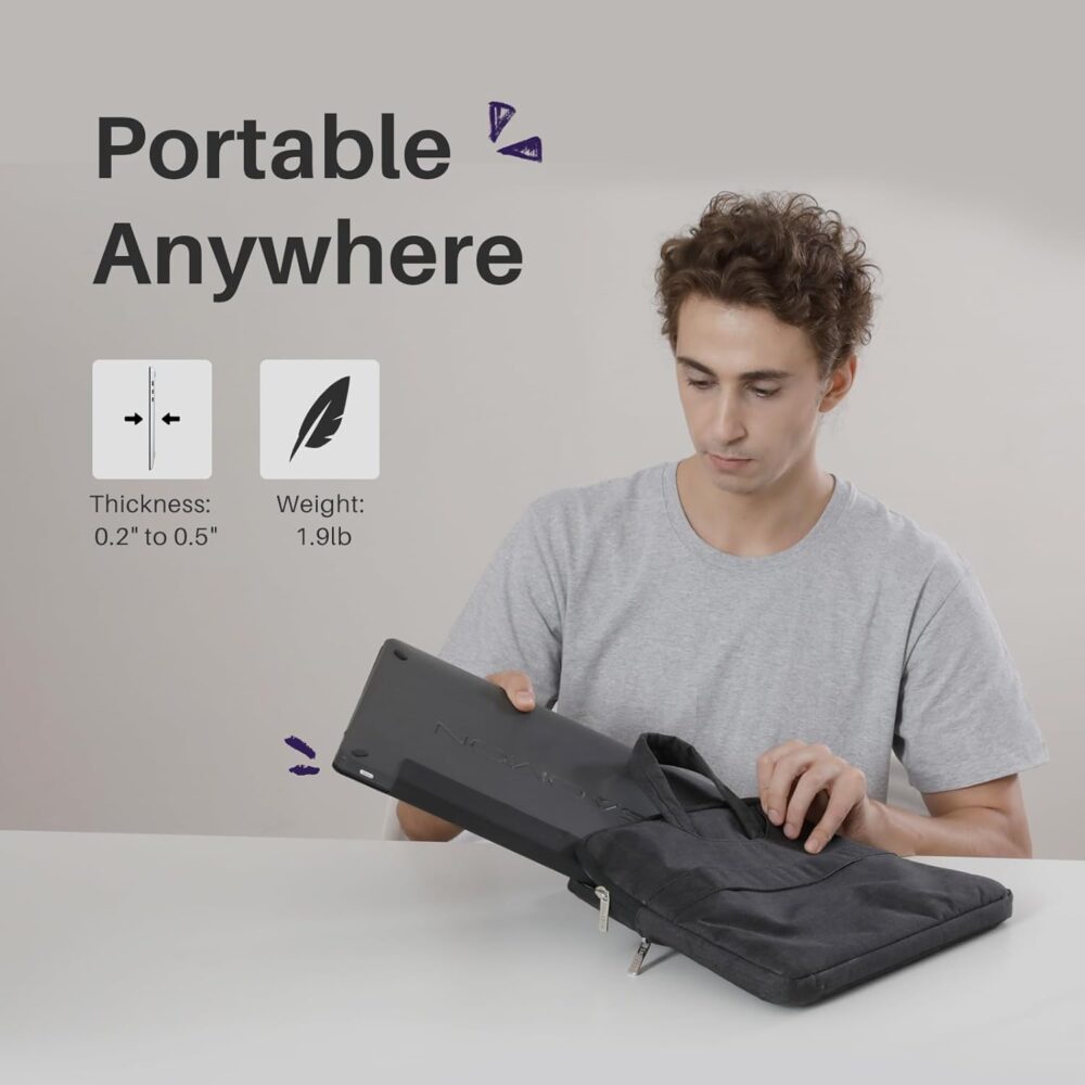 GAOMON PD1320 13.3 Inch Full-Laminated Pen Display 120% sRGB Graphics Drawing Tablet with Tilt Support and Adjustable Leather Stand - for Windows Mac Android OS - Image 9