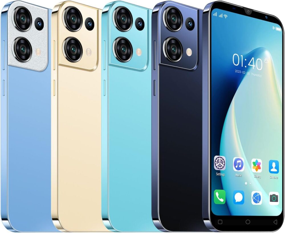 Cheap Mobile Phones, 5.0" IPS Display, Android 9.0, Dual SIM Dual Camera, Quad Core, 16GB ROM【Expandable up to 128GB】, Support WiFi/Bluetooth/FM, Face Unlocked Phones (Reno9pro-Gold) - Image 4