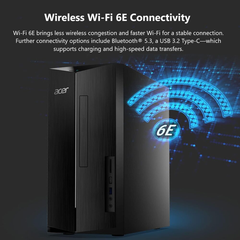acer Aspire TC-1785-UA92 Desktop | Intel Core i5-14400 10-Core Processor | 8GB DDR5-5600 Memory | 512GB PCIe 4.0 NVMe SSD | SD Card Reader | Wi-Fi 6E | Windows 11 Home - Image 5