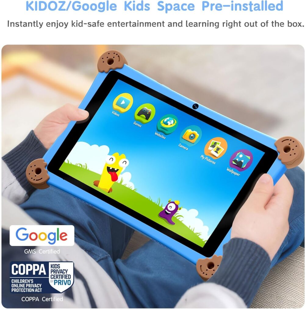 2025 Kids Tablet, 8 Inch Android Tablet for Kids 3-12 with KIDOZ Preinstalled, 6GB+32GB Storage, WiFi 6, Parental Control, Anti-Fall Design, Adjustable Strap Included, Great Gift for Kids - Image 5