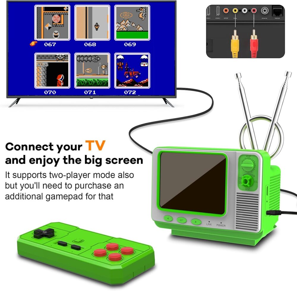 Handheld Game for Kids -Preloaded 168 Retro Video Games, Portable Gaming Player Support Two Players 3.0" LCD Screen, Mini TV Electronic Toy Gifts for Boys Girls - Image 5