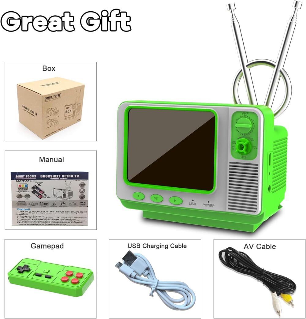 Handheld Game for Kids -Preloaded 168 Retro Video Games, Portable Gaming Player Support Two Players 3.0" LCD Screen, Mini TV Electronic Toy Gifts for Boys Girls - Image 8