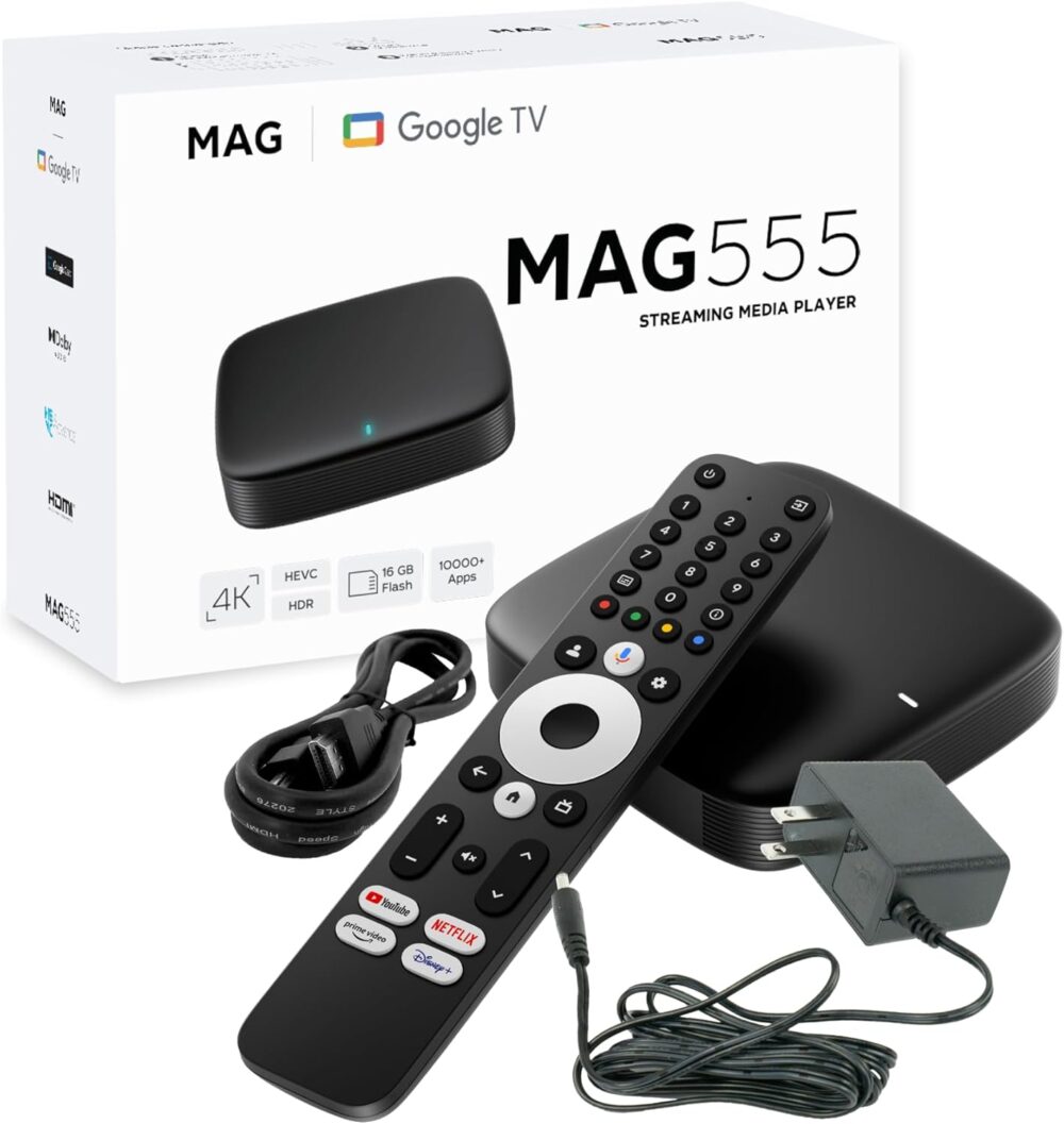 MAG555 Streaming Media Player Google TV™ 2025 | 4K HDR | Voice Remote | Dual-Band Wi-Fi | Chromecast Built-in | HDMI + AV Output - Image 3