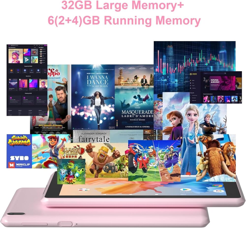 Tablet Android 15, 7 inch Tablet, 6GB RAM+32GB ROM/ 1TB Expandable Tableta, 1.6Ghz Quad-core Processor Computer, 1024 * 600 IPS 7'' HD Touch Screen, 5MP Camera, WiFi, Game, Bluetooth - Image 3