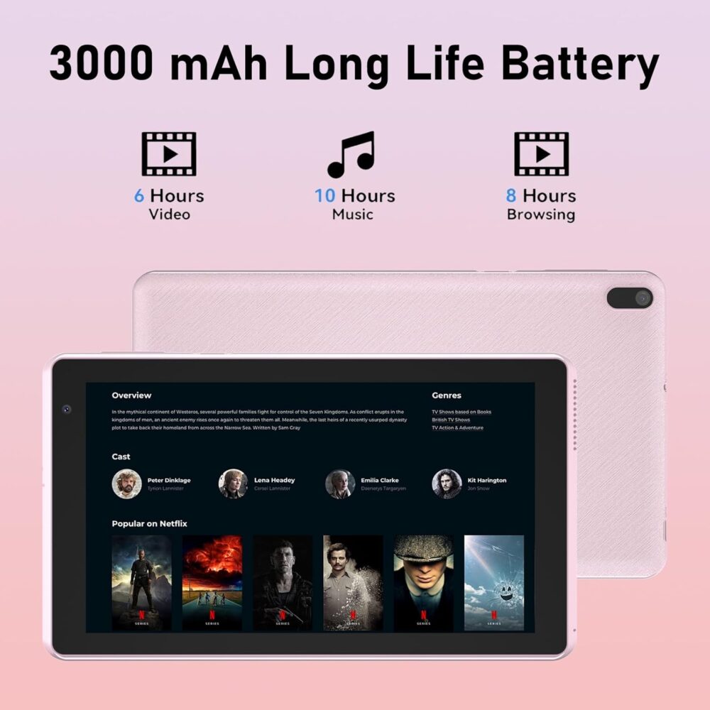 Tablet Android 15, 7 inch Tablet, 6GB RAM+32GB ROM/ 1TB Expandable Tableta, 1.6Ghz Quad-core Processor Computer, 1024 * 600 IPS 7'' HD Touch Screen, 5MP Camera, WiFi, Game, Bluetooth - Image 7