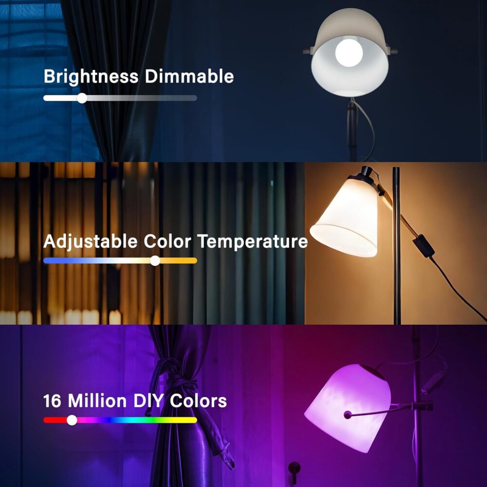Sengled WiFi Color Changing Light Bulb, Alexa Smart Light Bulbs that Compatible with Alexa & Google Assistant, A19 RGB No Hub Required, 75 W Equivalent 800LM CRI>90, Set of 4 - Image 7