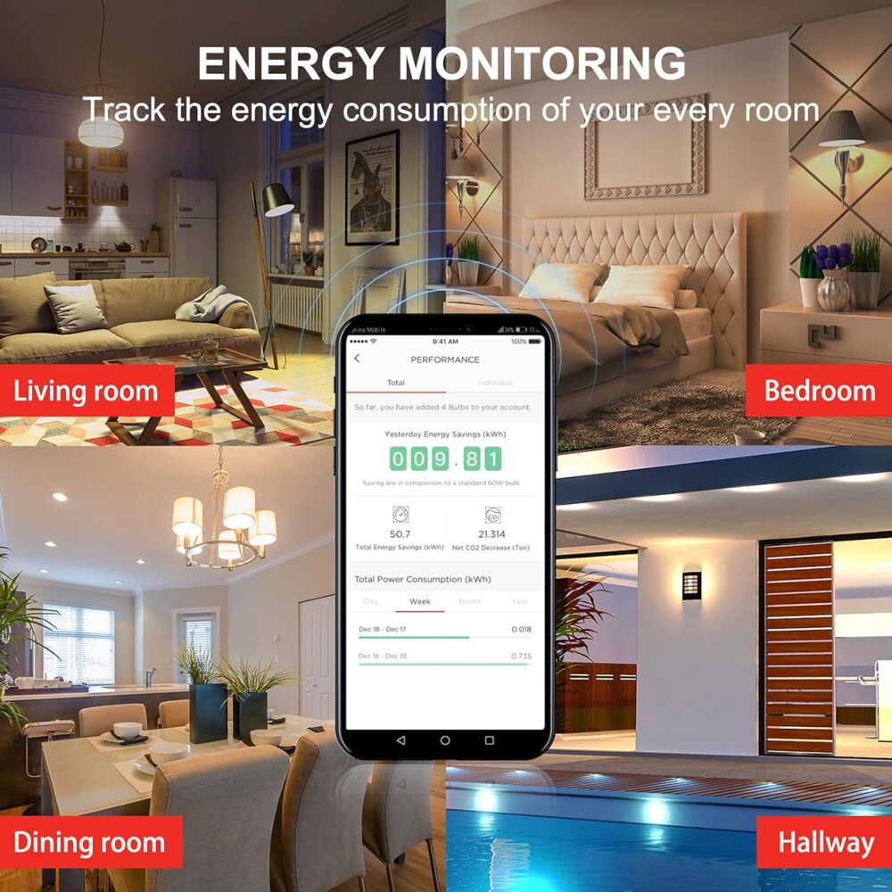 Sengled WiFi Color Changing Light Bulb, Alexa Smart Light Bulbs that Compatible with Alexa & Google Assistant, A19 RGB No Hub Required, 75 W Equivalent 800LM CRI>90, Set of 4 - Image 10