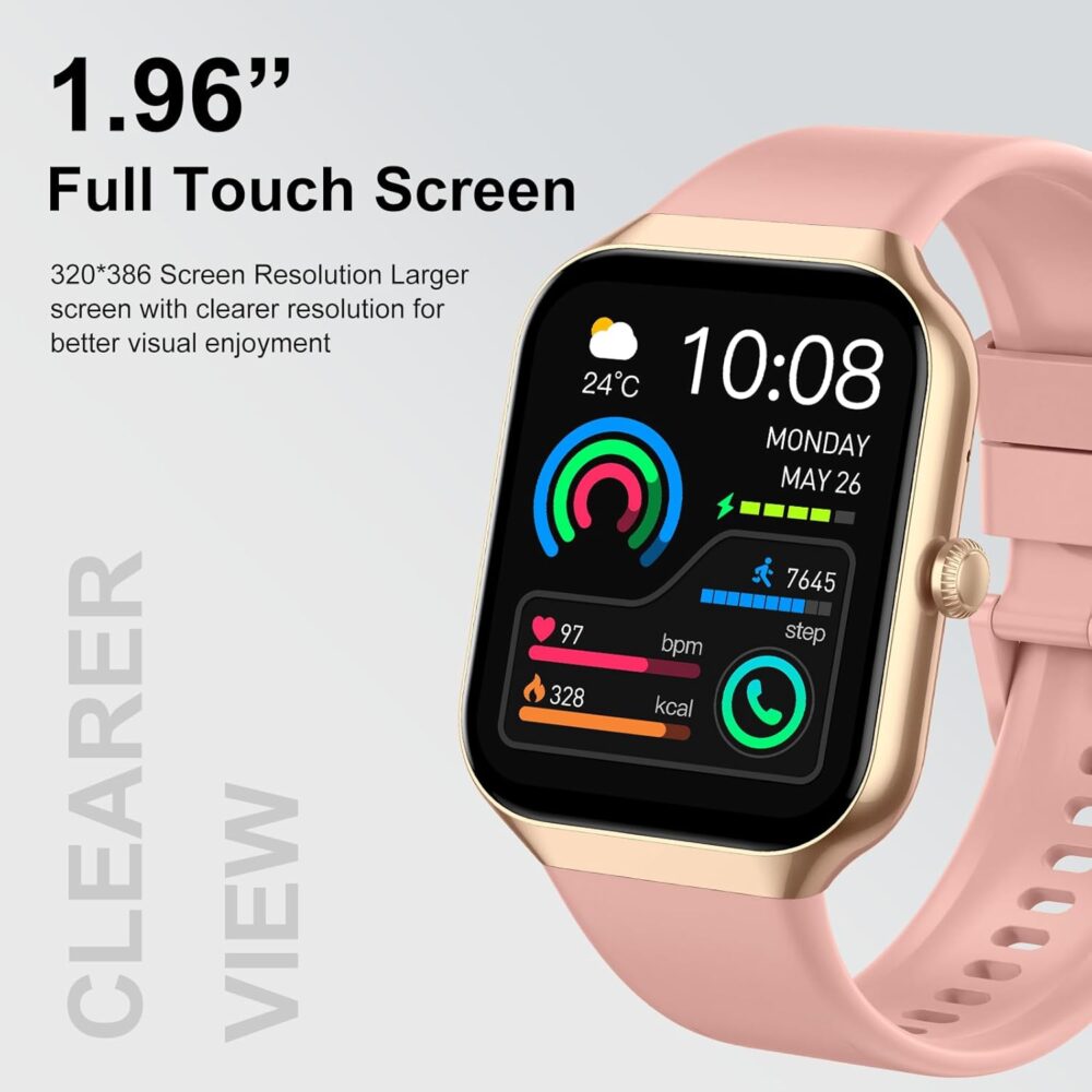 Smart Watch for Women Men (Answer/Make Call), 1.96"HD Smartwatch with Heart Rate/Sleep Monitor/Pedometer, 113+ Sports 2025 New Fitness Tracker, IP68 Waterproof Activity Tracker for Android iOS-Gold - Image 5