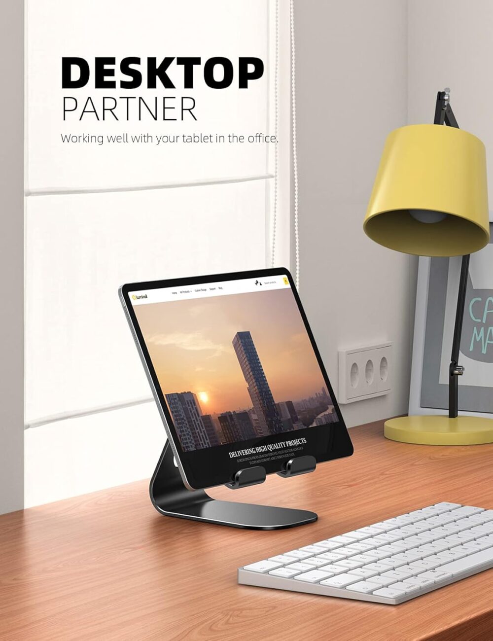 Tablet Stand Adjustable, Lamicall Tablet Stand : Desktop Stand Holder Dock Compatible with Tablet Such as iPad 2018 Pro 9.7, 10.5, Air Mini 4 3 2, Kindle, Nexus, Accessories, E-Reader (4-13'')- Black - Image 4