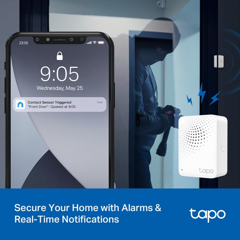 Tapo Door Sensor Starter KIT, Matter Compatible, 3X Smart Door Window Contact Sensor and 1x Smart Hub with Built-in Chime, Smart Automation, Real-Time Notification, T31 KIT - Image 8