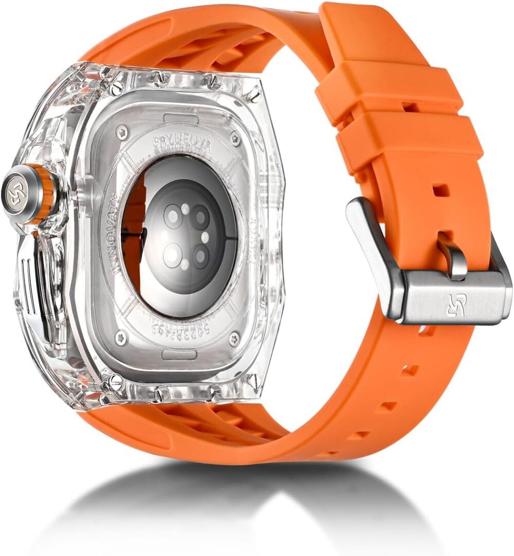 Translucent Designer Rugged Case and Band Compatible for Apple Watch Ultra 2/1 49mm, Luxury Crystal Clear Military Protective Cover Bumper Tactical for iWatch, T-OR - Image 4