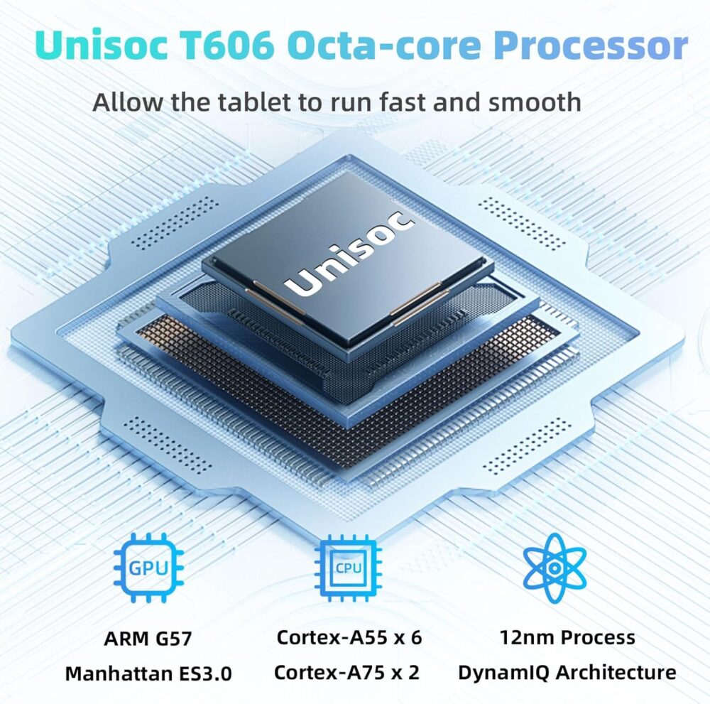 Android Tablet, 10 inch Android 15 Tablet with Octa-Core Processor, 12GB RAM 64GB ROM 2TB Expand, 1280x800 HD Touchscreen, GPS, WiFi 5, Dual Camera, BT5.0, 6000mAh, Widevine L1 (Black) - Image 5