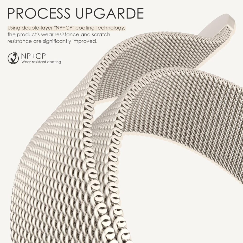 Original Milanese Loop Band Compatible with Apple Watch 38mm 40mm 41mm 42mm 44mm 45mm 46mm 49mm - Women & Men Magnetic Closure Adjustable Metal Strap for iWatch Series 10 9 8 7 6 5 4 3 2 1,Ultra,SE - Image 3