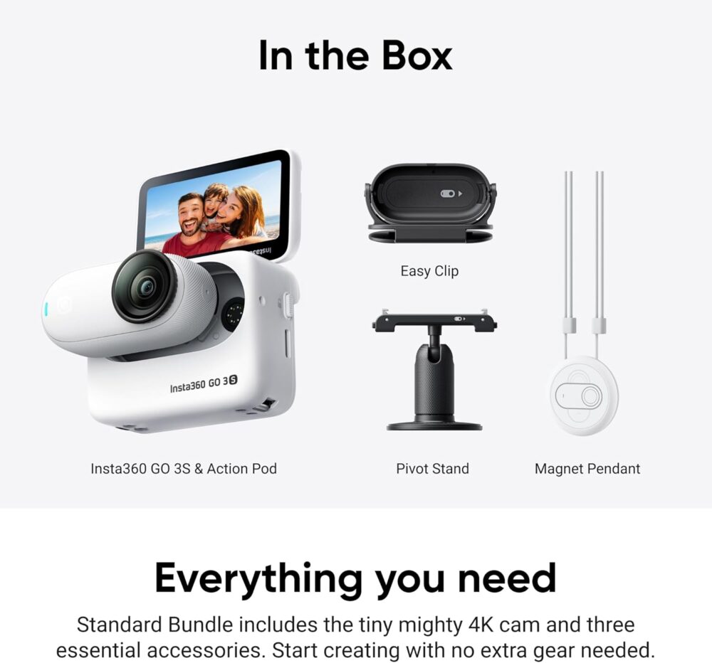 Insta360 GO 3S - 128 GB White 4K Tiny Portable Vlogging Camera, Hands-Free POVs, Mount Anywhere, Stabilization, 140 Min Battery Life, 10m Waterproof, Apple Find My, Pet POV - Image 9