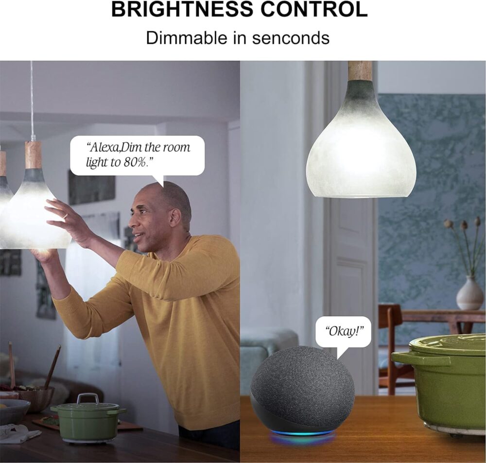 Sengled WiFi Light Bulb - Smart Bulbs That is Compatible with Google Assistant, A19 Daylight (5000K) - No Hub Required, 800LM 60W High CRI)60 Equivalent, 4 Count (Pack of 1) - Image 4