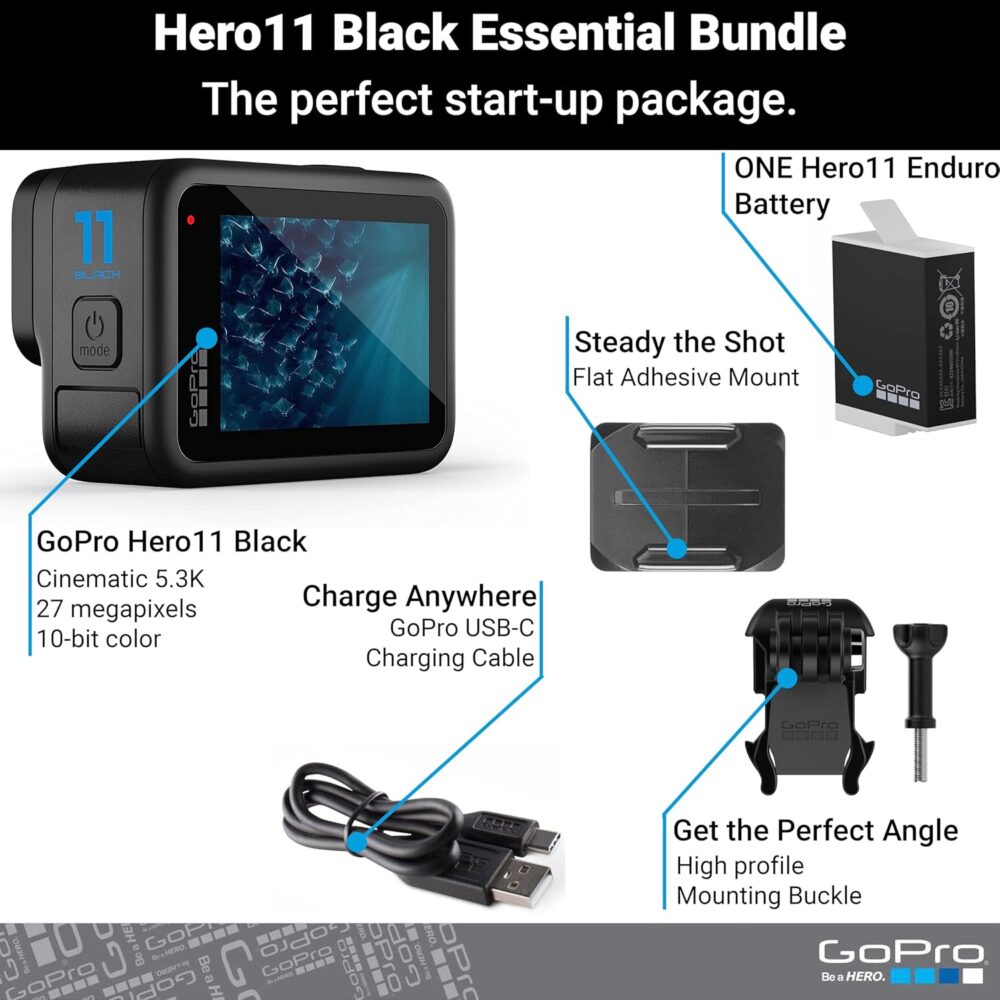 GoPro HERO11 Black – E-Commerce Packaging - Waterproof Action Camera with 5.3K60 Ultra HD Video, 27MP Photos, 1/1.9" Image Sensor, Live Streaming, Webcam, Stabilization - Image 3