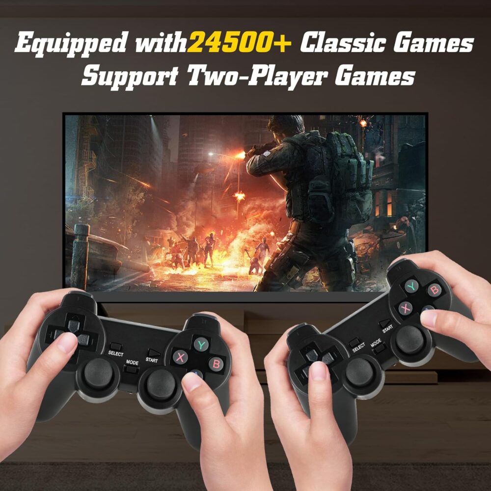 Retro Game Console, 24500+ Games Built-in, Wireless Retro Game Console, 9 Emulators, 4K HDMI Output, Dual 2.4GHz Wireless Game, Plug and Play Video TV Games, Black(64G) - Image 3