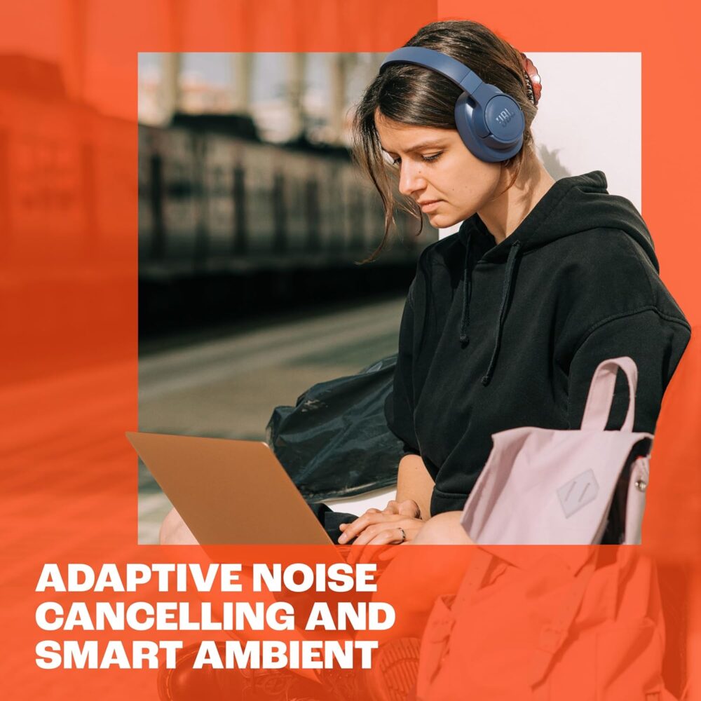 JBL Tune 770NC - Adaptive Noise Cancelling with Smart Ambient Wireless Over-Ear Headphones, Bluetooth 5.3, Up to 70H Battery Life with Speed Charge, Lightweight (Black) (Renewed) - Image 5