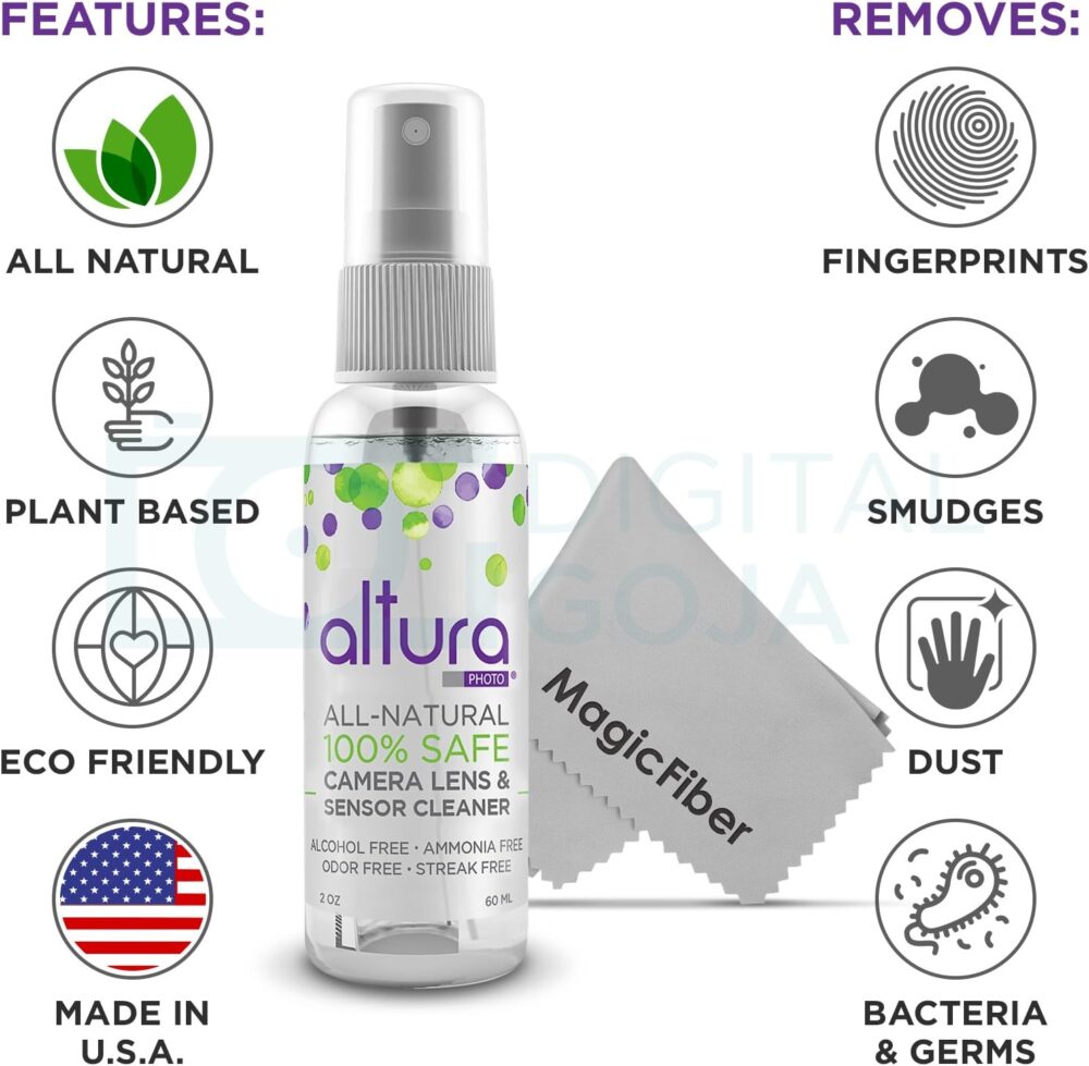 Altura Photo Professional Camera Cleaning Kit for DSLR & Mirrorless Cameras and Sensitive Electronics Bundle - Camera Accessories Kit with Altura Photo 2oz All Natural Cleaning Solution - Image 5