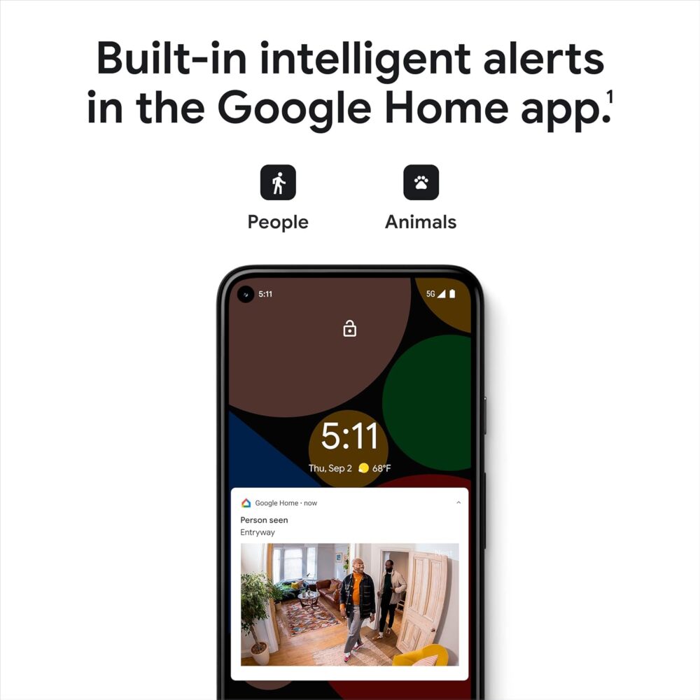 Google indoor Nest Security Cam 1080p (Wired) - 2nd Generation - Snow - Image 3