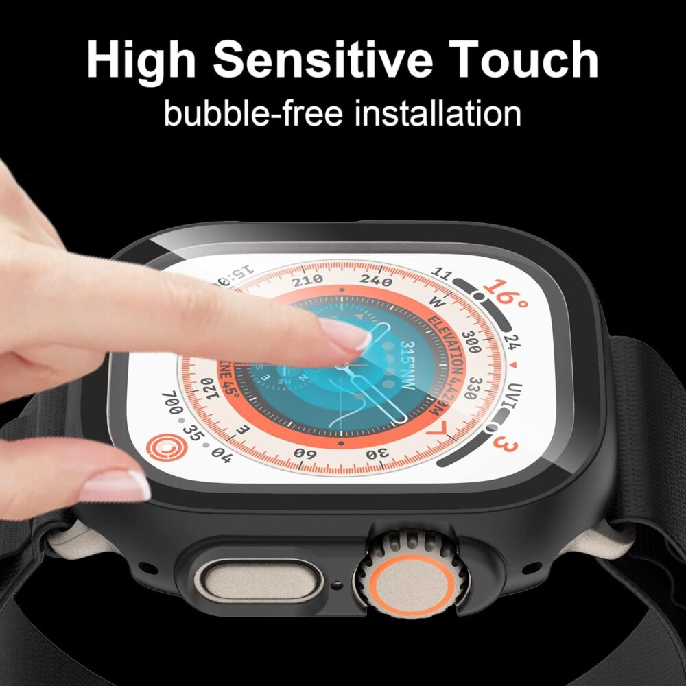 6 Pack Case with Tempered Glass Screen Protector for Apple Watch Ultra 2/Ultra 49mm, HASDON Scratch Resistant Full Protective Cover for iWatch 49mm - Image 6