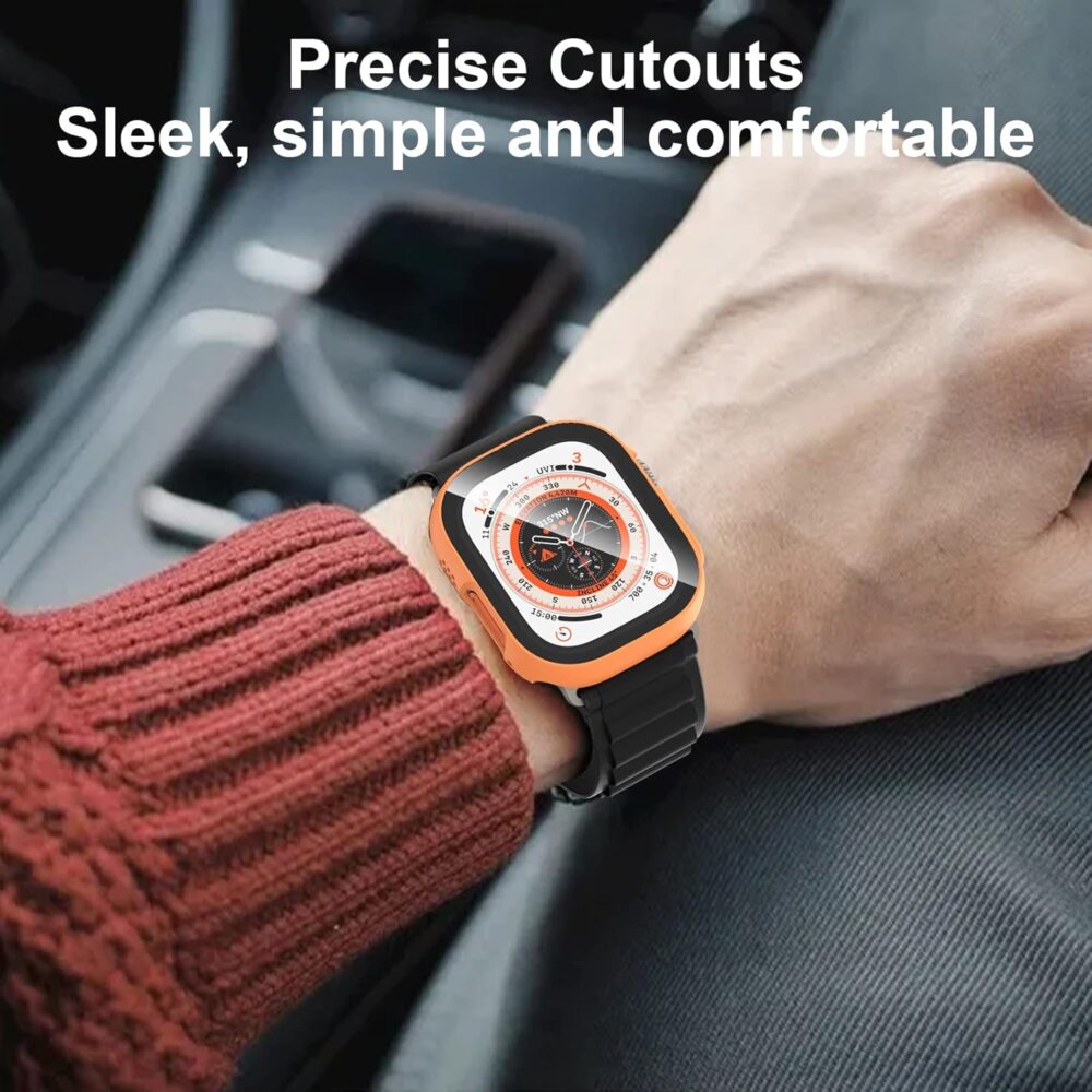 6 Pack Case with Tempered Glass Screen Protector for Apple Watch Ultra 2/Ultra 49mm, HASDON Scratch Resistant Full Protective Cover for iWatch 49mm - Image 7