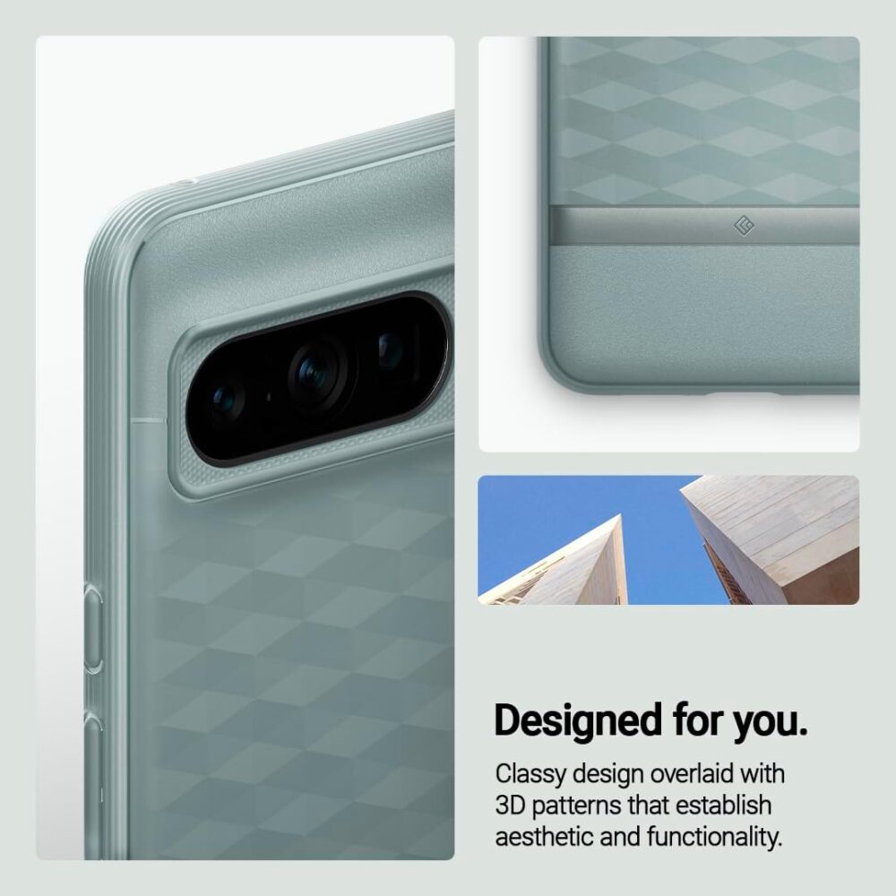 Caseology Parallax for Google Pixel 8 Pro Case 5G [3D Ergonomic Design](2023) - Sage Green - Image 4