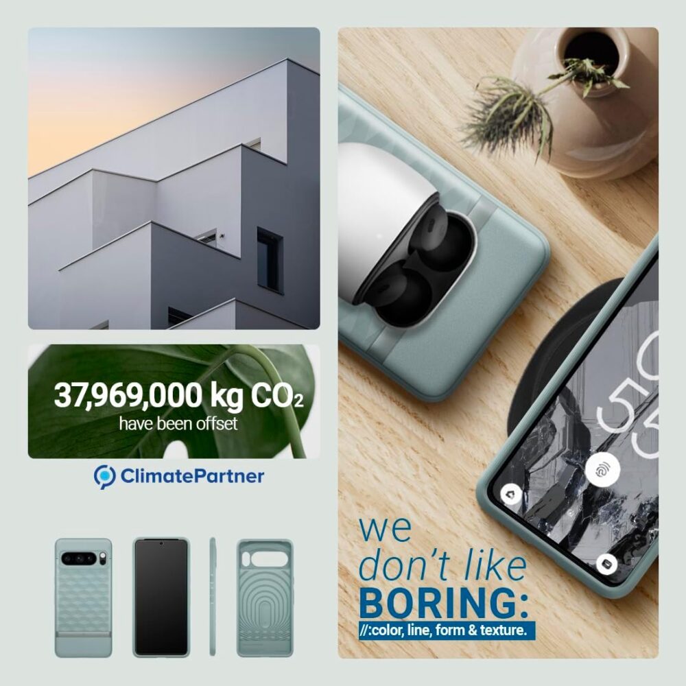 Caseology Parallax for Google Pixel 8 Pro Case 5G [3D Ergonomic Design](2023) - Sage Green - Image 8