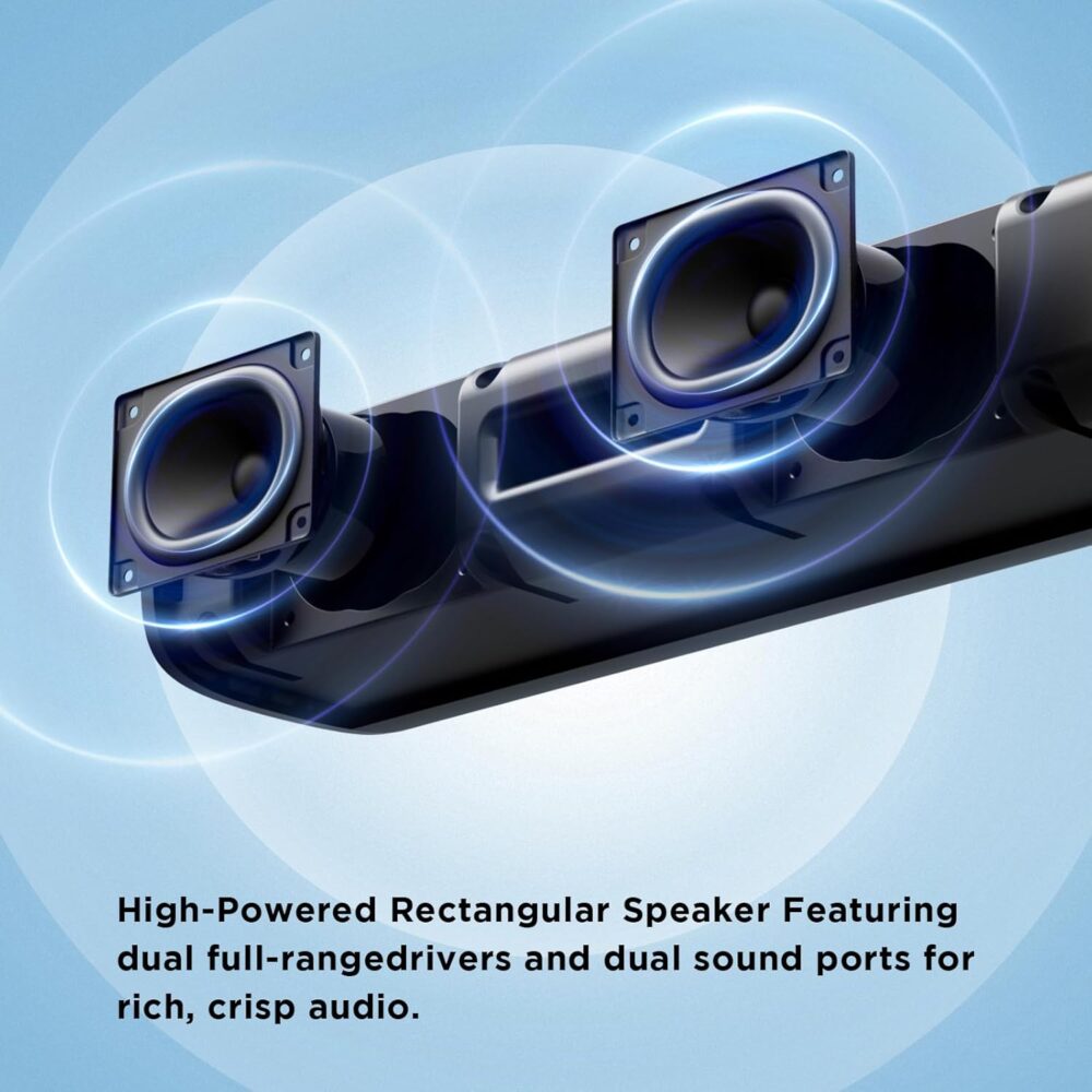 MZEIBO TV Sound Bar, Sound Bars for Smart TV Bluetooth 5.0 Soundbar 50W 17Inch Soundbars with ARC/Optical/AUX Connection Surround for Home Theater Audio TV/PC/Gaming/Projectors - Image 3
