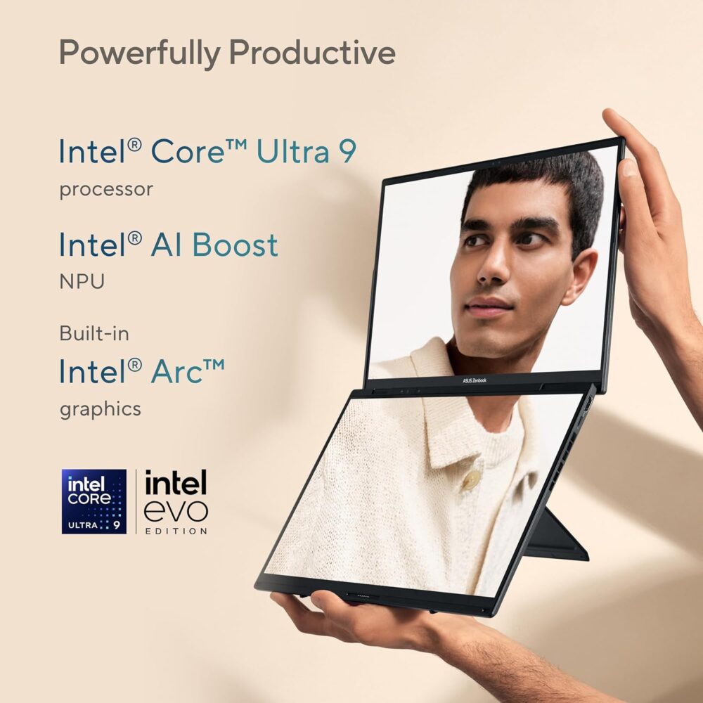 ASUS Zenbook DUO Laptop, Dual 14” OLED 3K 120Hz Touch Display, Evo, Intel Core Ultra 9 285H, Intel Arc Graphics, 32GB RAM, 1TB SSD, Windows 11, UX8406CA-PS99T - Image 4