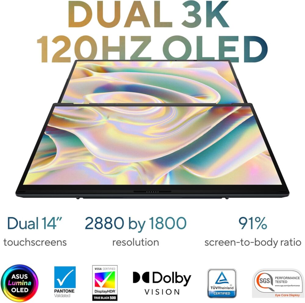 ASUS Zenbook DUO Laptop, Dual 14” OLED 3K 120Hz Touch Display, Evo, Intel Core Ultra 9 285H, Intel Arc Graphics, 32GB RAM, 1TB SSD, Windows 11, UX8406CA-PS99T - Image 6