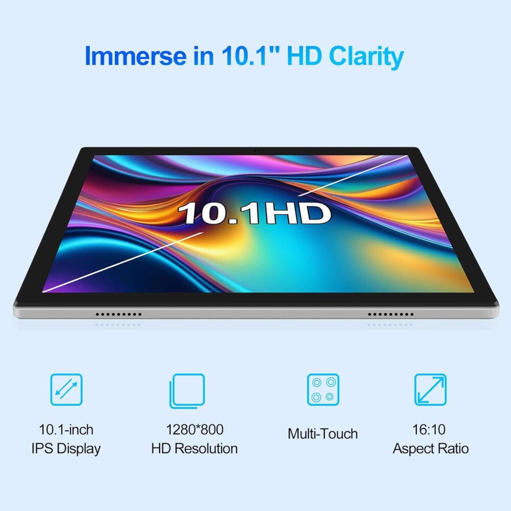 Tablet 10 inch Android 14 Tablet with Octa Core Processor 12GB RAM 128GB ROM 1TB Expandable 1280x800 IPS Touchscreen, 6000mAh Battery, WiFi 6, BT 5.4, Dual Camera (Sliver) - Image 5