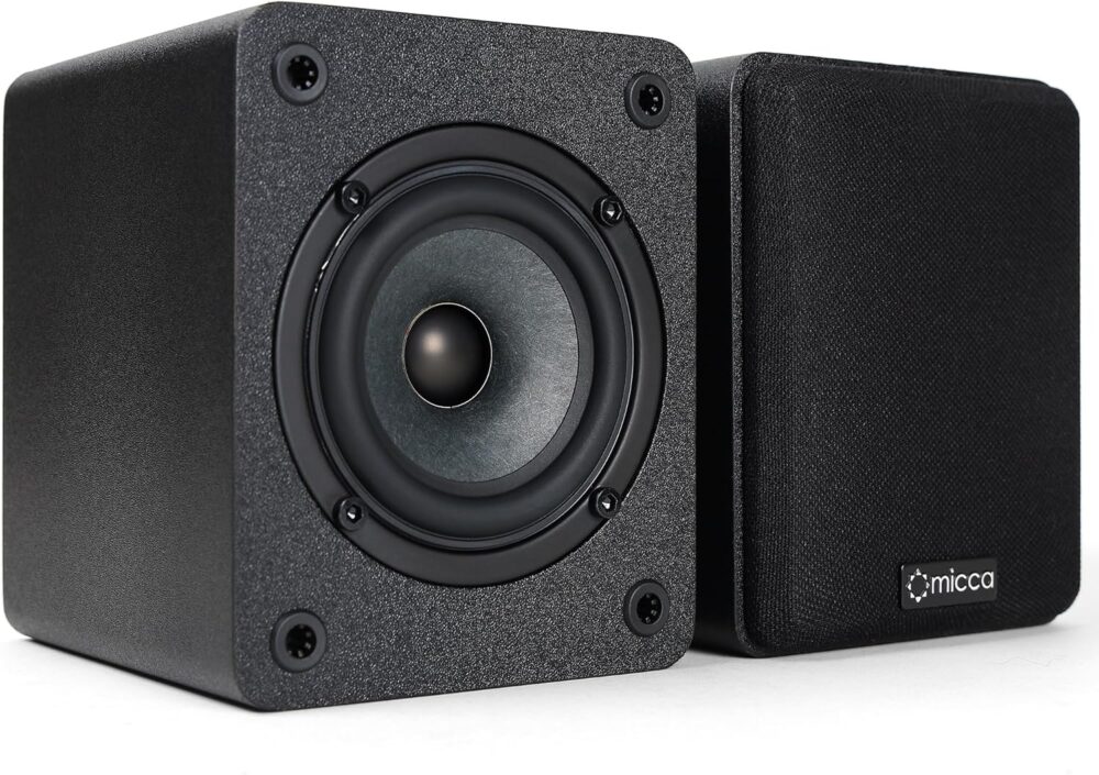 Micca COVO-S 2-Way Passive Bookshelf Speakers, Amplifier Required, Not for Turntable, 3-Inch Woofer, 0.75-Inch Tweeter, Wall Mountable, Pair, Black - Image 5