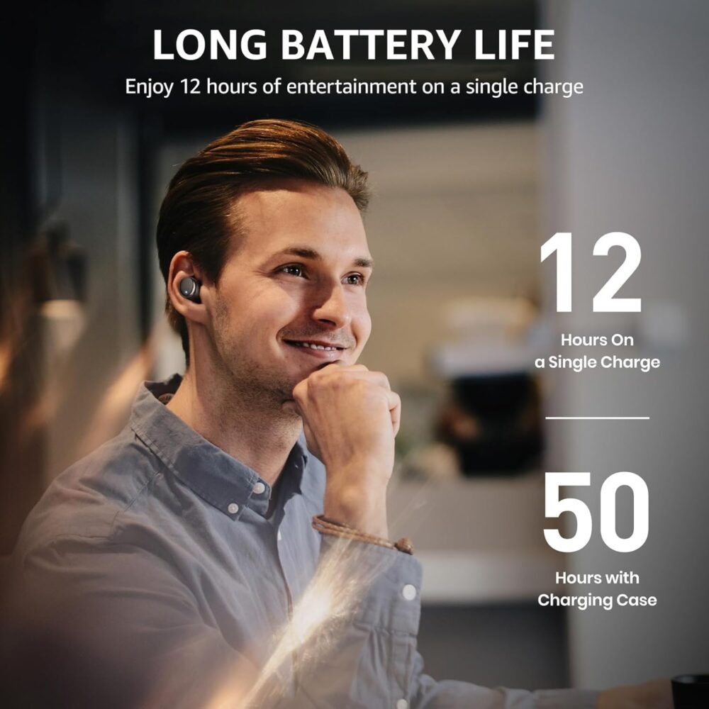 TOZO T6 Wireless Earbuds, Bluetooth 5.3 Ear Buds, Stereo Sound in Ear Headphones, 50 Hours Playtime, Wireless Charging Case, APP Customizable EQs, IPX8 Waterproof Earphones - Image 6