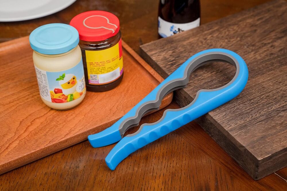 Bloss Anti-skid Jar Opener Jar Lid Remover Rubber Can Opener Kitchen Grippers To Remove Stubborn Lids, Caps and Bottles Great Kitchen Gadgets For Small Hands or Seniors,Blue - Image 4