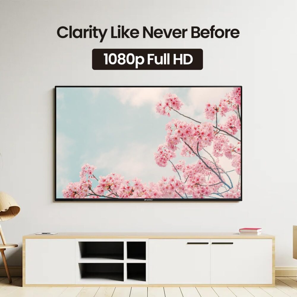SANSUI 32" inch LED Smart TV FHD 1080P | Frameless Screen with HDR 10 Dolby Vision & Dolby Atmos Sound | WebOS Hub with Google Play & Apple HomeKit & Live TV | Support Airplay & WiFi & Bluetooth 5.0 - Image 4