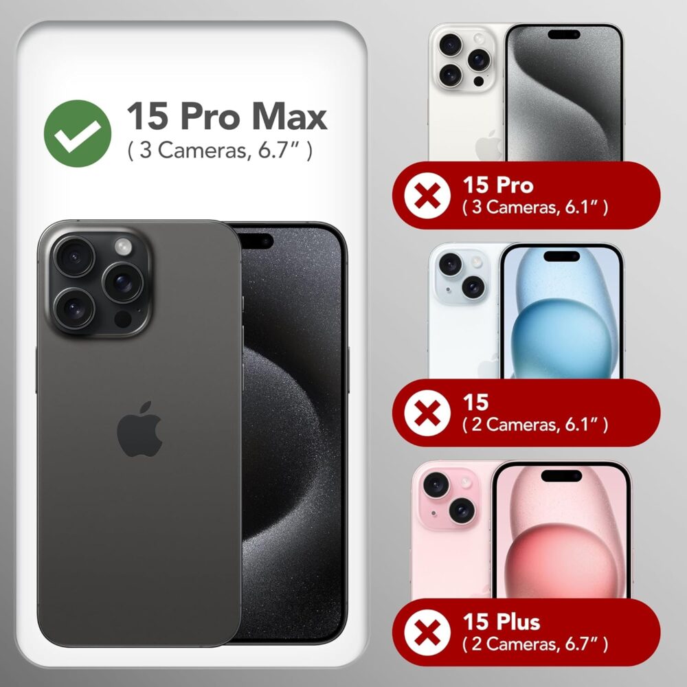 GONEZ for iPhone 15 Pro Max Case Silicone, Compatible with Magsafe, Camera Protector + Screen Protector, Soft Anti-Scratch Microfiber Lining, Liquid Silicone Shockproof Phone Cover, Chalk Pink - Image 3