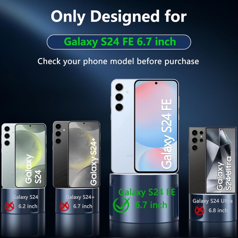OWKEY Galaxy S24 FE Case Phone Cover for Samsung Galaxy S24 FE Samsung S24 FE 5G Black | 6.7'', Magnetic, for Magsafe, with Tempered Screen Protector, Shockproof Military, Translucent Matte Bumper - Image 9