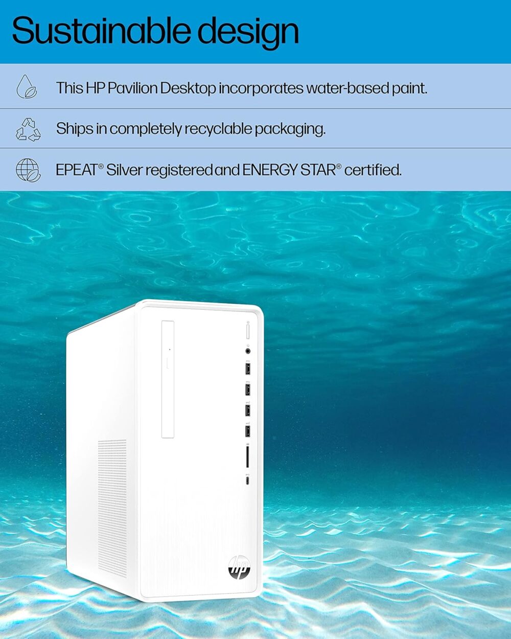 HP Pavilion Desktop PC, 12th Gen Intel Core i7-12700, 12 GB SDRAM, 512 GB SSD, Windows 11 Home, Wi-Fi 6 & Bluetooth, 9 USB Ports, Wired Keyboard & Mouse Combo, Pre-Built PC Tower (TP01-3070, 2022) - Image 7
