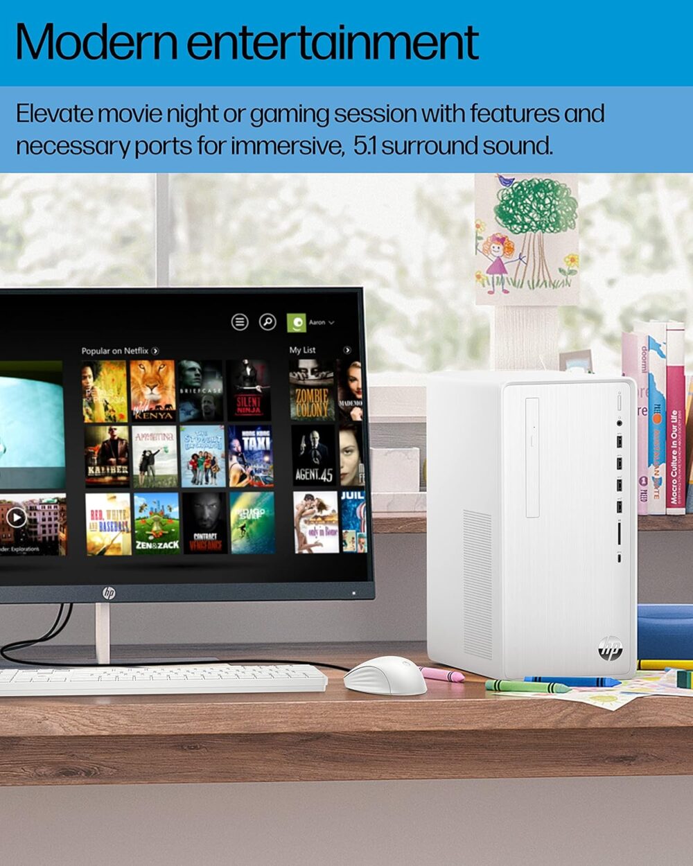 HP Pavilion Desktop PC, 12th Gen Intel Core i7-12700, 12 GB SDRAM, 512 GB SSD, Windows 11 Home, Wi-Fi 6 & Bluetooth, 9 USB Ports, Wired Keyboard & Mouse Combo, Pre-Built PC Tower (TP01-3070, 2022) - Image 8