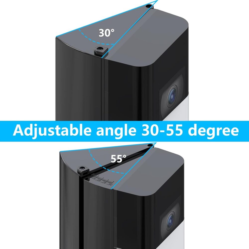 Adjustable 30 to 55 Degree Doorbell Angle Mount Compatible with Video Doorbell 1/2/3/4/(2020 Release)/Battery Doorbell Plus/Pro, Doorbell Camera Door Mount Wedge Kit for House - Image 4