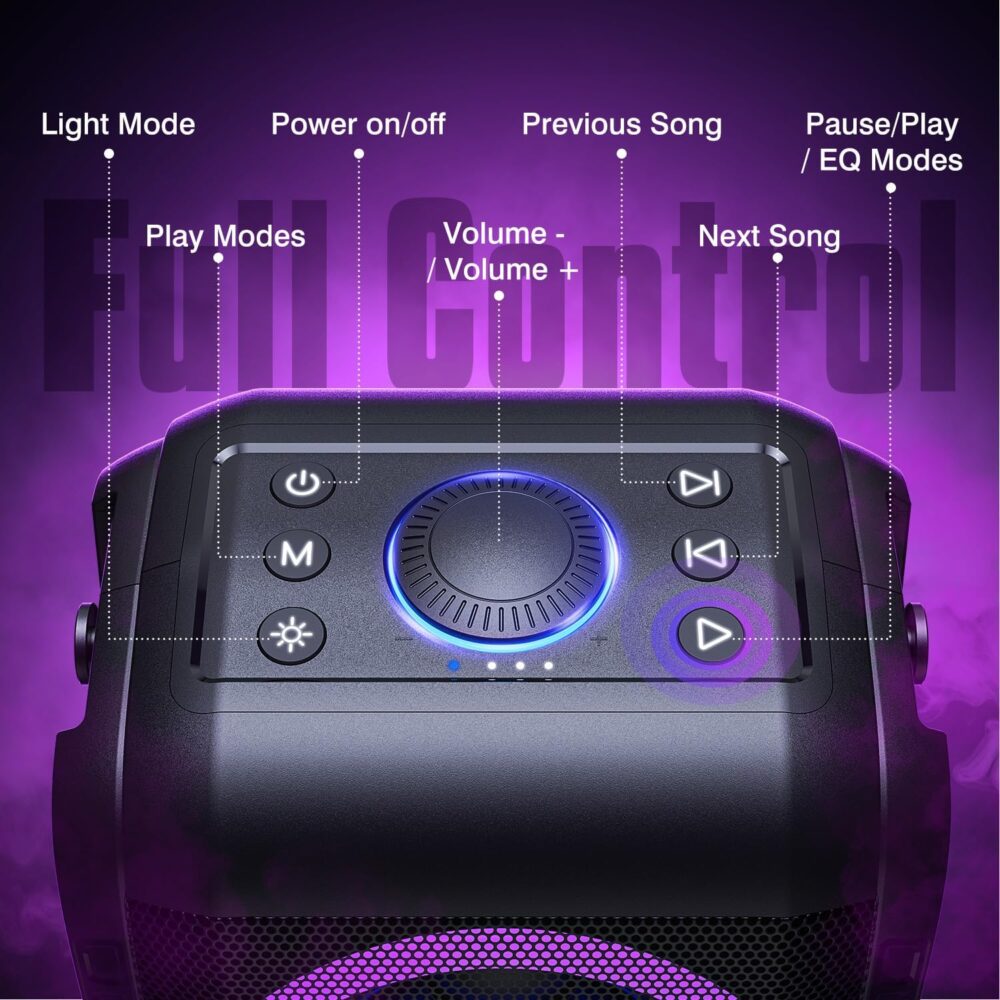 W-KING Party Loudest Portable Bluetooth Speaker Wireless Boom Box, 180W Max Big Large Outdoor Speaker 4 Drivers with 2*4.04'' Subwoofer, 80W HD Huge 105dB Pulse Natur Deep Bass, IPX5/24H/EQ/USB/TF/AUX - Image 10