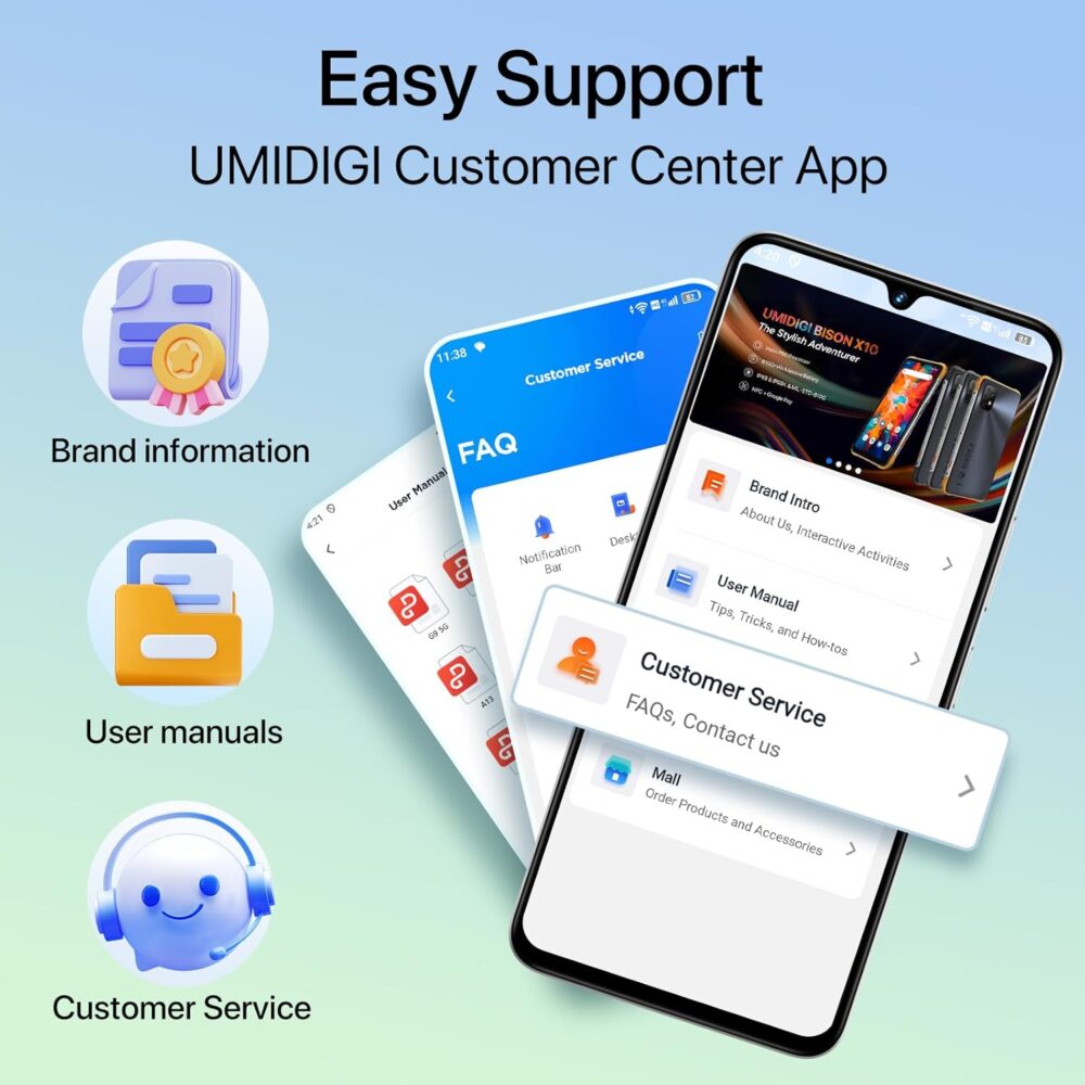 UMIDIGI G100A Unlocked Phone, 6.9" HD+ 120Hz Display, Android 14 Cell Phone, 6000mAh Battery Smartphone, 8(4+4) GB+128GB/1TB TF, UNISOC T615, 13MP Camera, 4G Dual SIM Phone, Face ID/Fingerprint, GPS - Image 4
