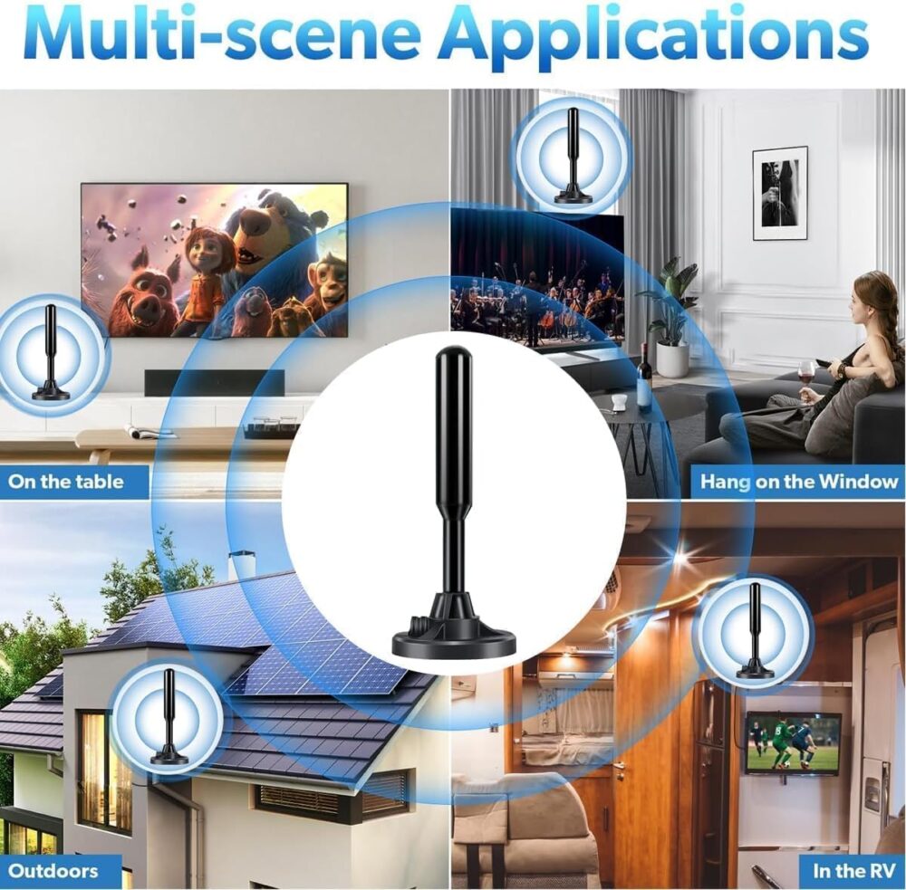 2025 TV Antenna for Local Channels,HD Antenna for Smart TV Up to 750+ Miles Range,TV Antenna Indoor for 4K 1080P TV,Digital Antenna Outdoor 25ft Coaxial Cable - Image 4