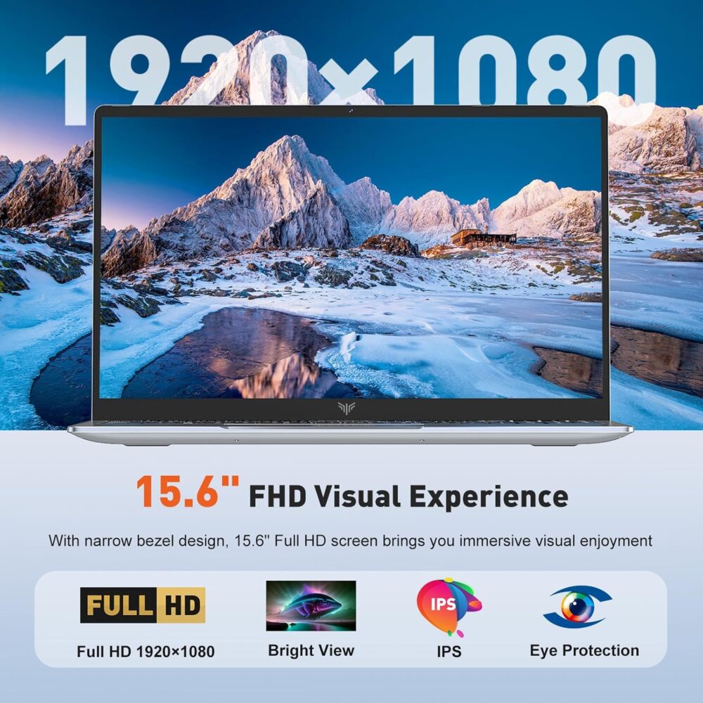 Laptop, 2025 Laptop with Intel Quad-Core Processor(Up to 3.6GHz), 16GB DDR4 512GB SSD Laptop Computer, Windows 11 Laptop, 15.6" IPS 1080P, Metal Shell, USB3.2, Long Battery Life - Image 4
